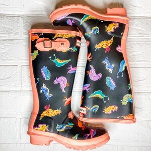 Hunter Kids' Original Sea Monster Rain Boots Size US 2B/3G